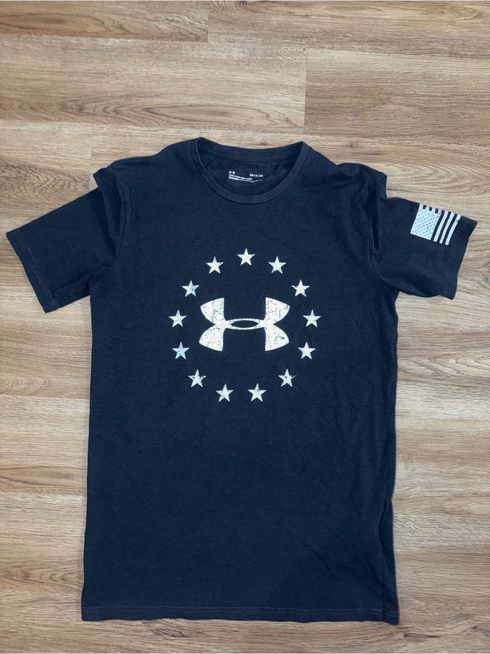 Under Armour Black Tee with White Star Circle Logo